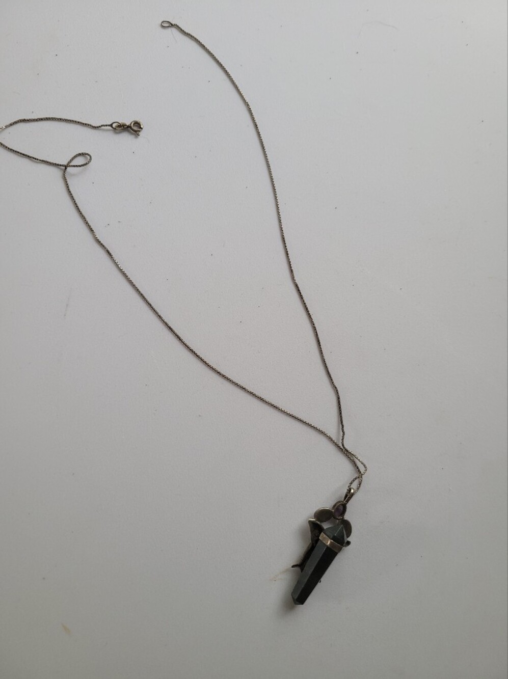 Sterling Dolphin & Amethyst Pendant Necklace in Purple - Picture 3 of 5